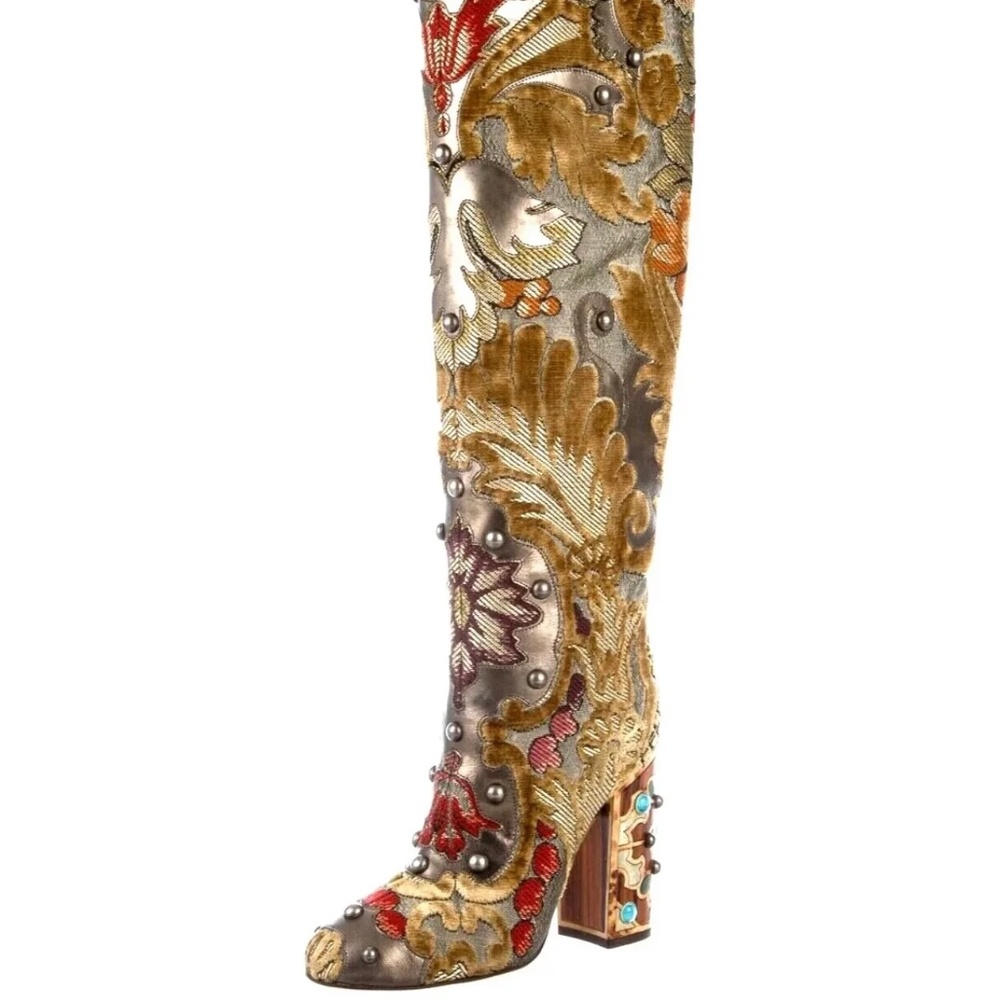 Dolce and Gabbana Brocade Boots